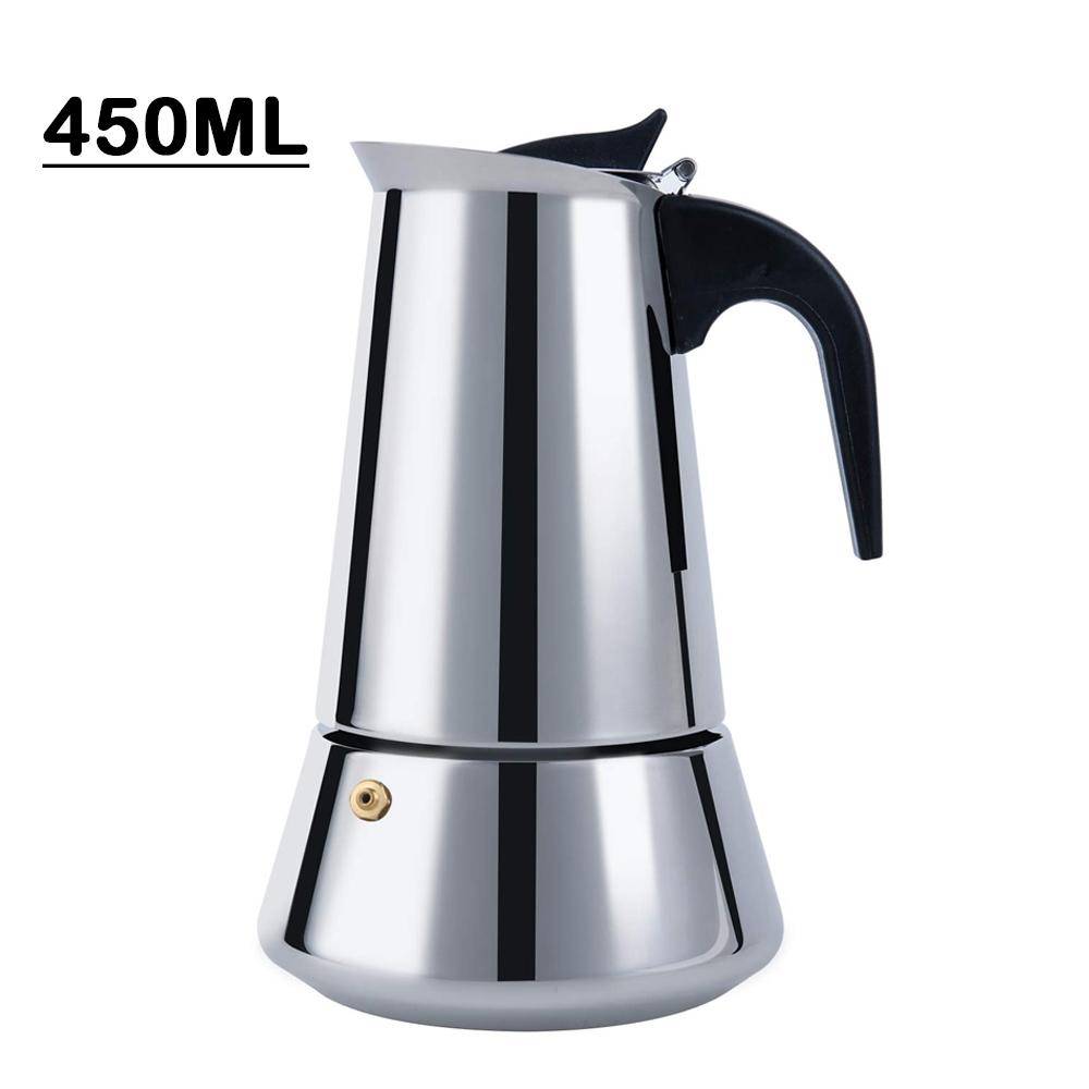 Stovetop Espresso Maker Moka Coffee Maker Stainless Steel Moka Pot Italian Classic Espresso Moka Pot 9cup/450ml