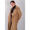 Women's Beige Belted Seasonal Trench Coat