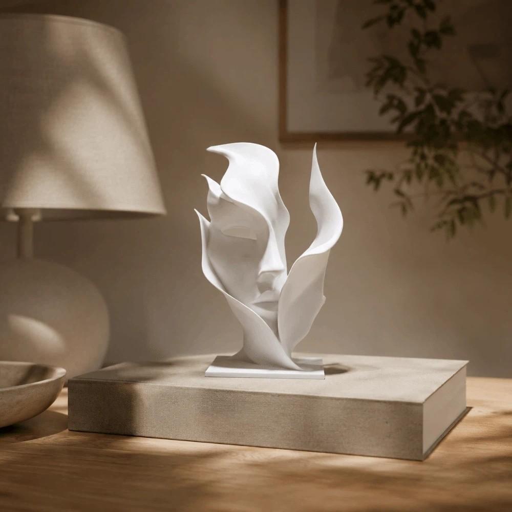 3D Printed Half Face Sculpture Statue Facial Ornaments Creativity Art Ornaments Bedroom