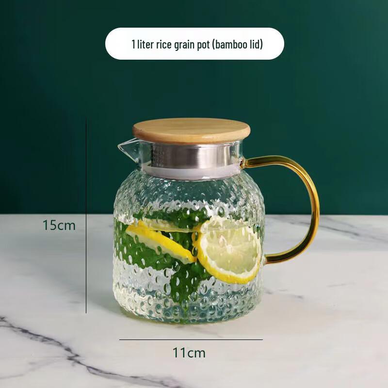 Jingxun Japanese Hammered Glass Pitcher with Stainless Infuser