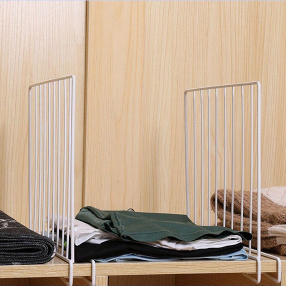 Metal Closet Divider White Closet Separator Space Saving Wardrobe Divider  For Clothes
