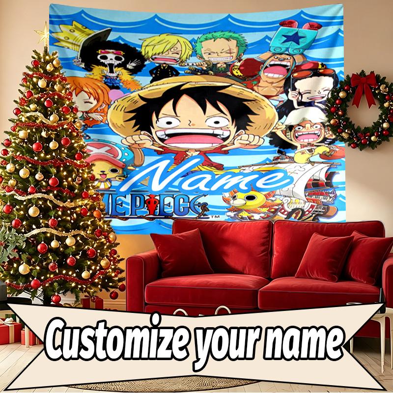 Персонализированный гобелен с принтом One Piece, Декор для стены, Спальня, Общежитие, Квартира, Гостиная, Фон для вечеринки, Подарок на день рождения