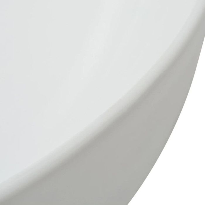 VidaXL Round Ceramic Sink White 41.5x13.5 Cm Countertop Basin Bathroom 142337