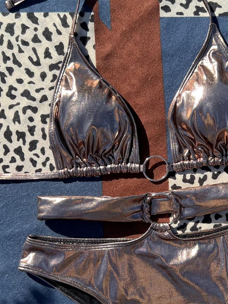 High Waist Bikini Push Up Womens Swimwear Sexy Bikinis Set Sparkling Beachwear Swimming Suit Female Swimsuit