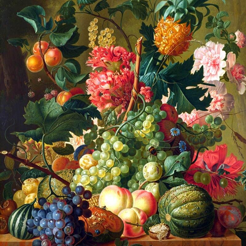 5D DIY Алмазная вышивка фрукты цветы пейзаж полная круглая алмазная живопись вышивка крестиком Алмазная кристаллическая настенная живопись