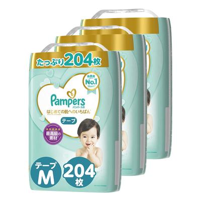 M Pampers лучшее для кожи 204 листа листов x 3 [размер ленты] подгузники, первый раз (6~11 кг), (68 упаковок) [Элемент дела]