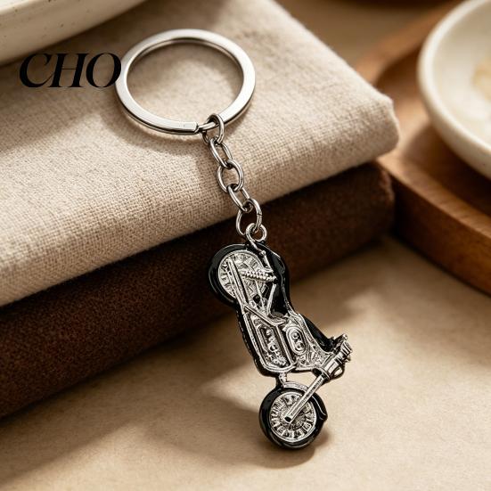 Compact Keychain Motorcycle Alloy Rhinestone Metal Key Ring Multiple Decorative Colors Cool Car Accessories for Men Women Accessory