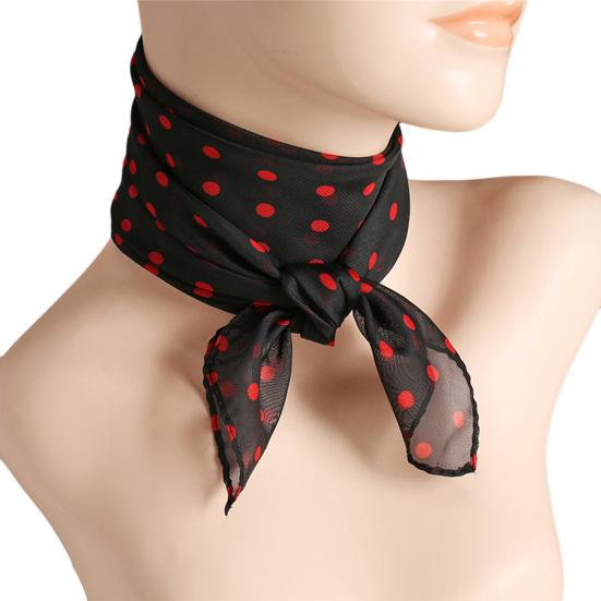 Женский шарф с точечным принтом, подходящий по цвету, тонкий дышащий легкий шарф для украшения шеи, шифоновый женский квадратный шарф с шеей, аксессуар для одежды