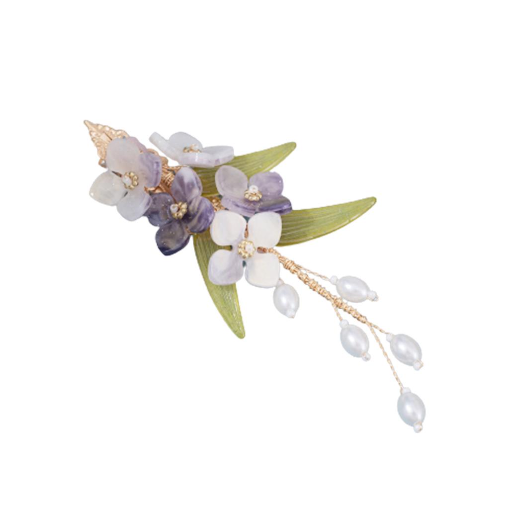 545 Classic Purple Flower Hair Clip Headwear for Women, 10*4CM Lightweight and Elegant Design