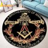 Masonic Logo Rugs Round Rugs Home Decor Rugs Non-Slip Balcony Bathroom Door Mats Outdoor Picnic Mats Office Decor Floor Mats