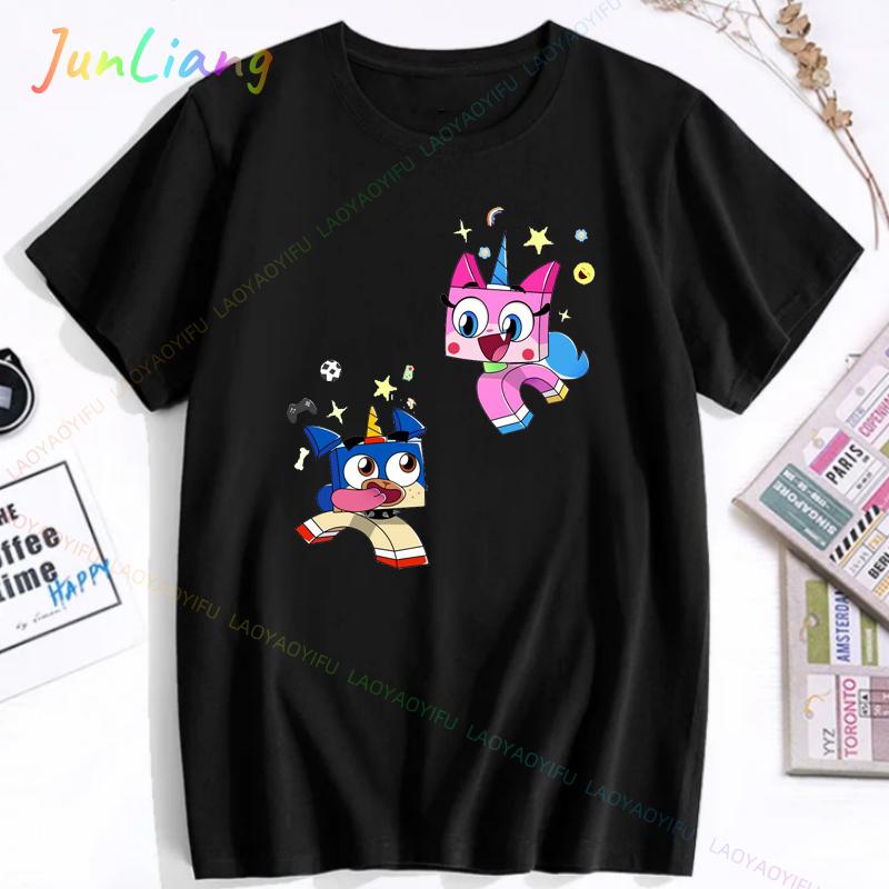 Unikitty Кошка UniKitty Так Волшебно Фильм Мультфильм Футболка Милая Забавная Футболка Мужская Женская С Коротким Рукавом Подарок для Пары Футболка