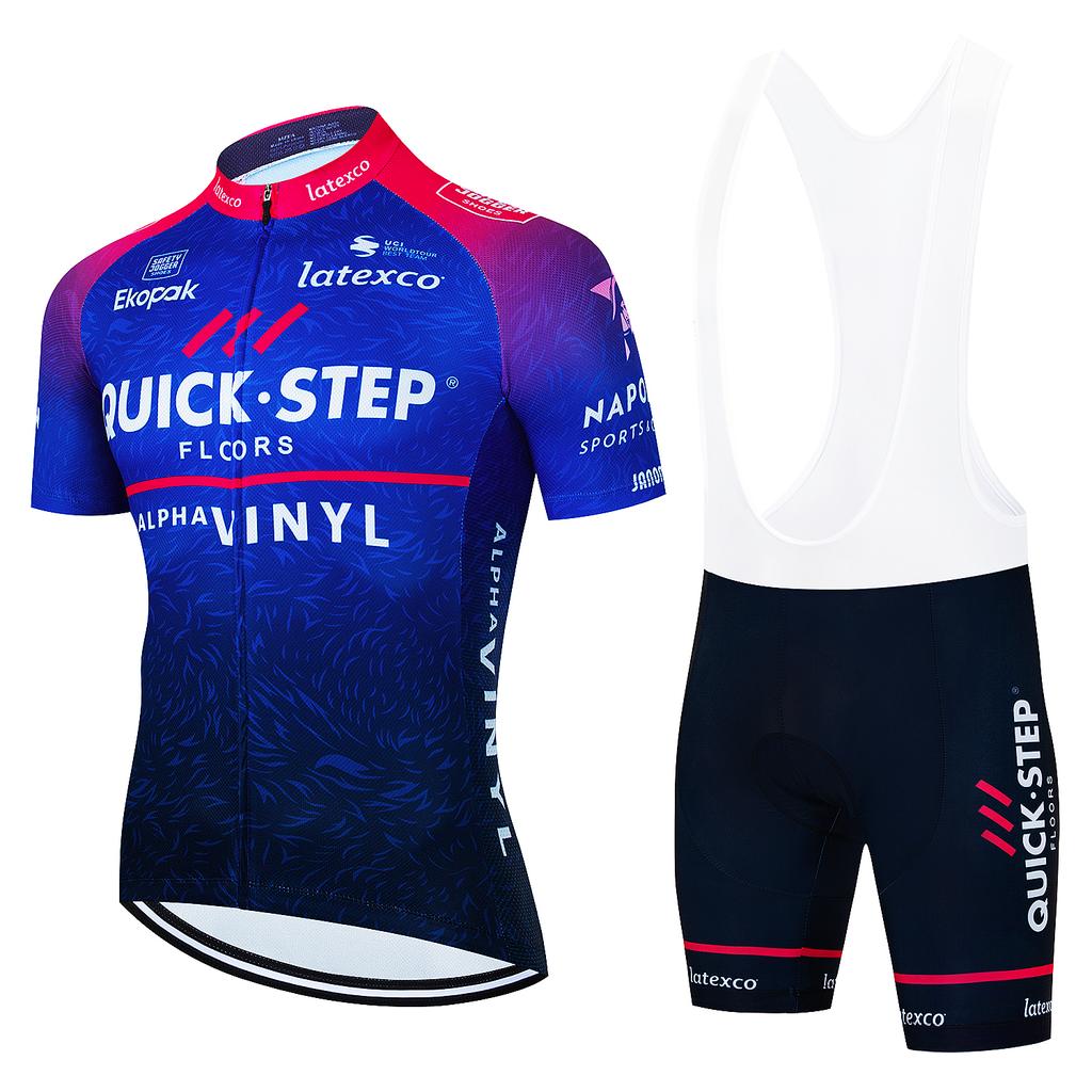 2026 QUICK STEP Team Cycling Jersey Sets Men's Cycling Clothing Summer Short Sleeve MTB Bike Suit Bicycle Clothes Ropa Ciclismo