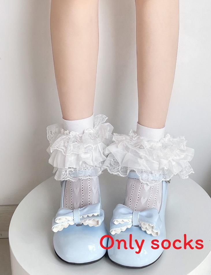 Lolita Socks Girls Short Tube Nylon Material With Friction Resistance For Autumn