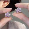 Crystal Maple Leaf Earrings Exquisite Small Earrings Light Luxury Premium Sense Versatile Fresh Low-key Earrings Women