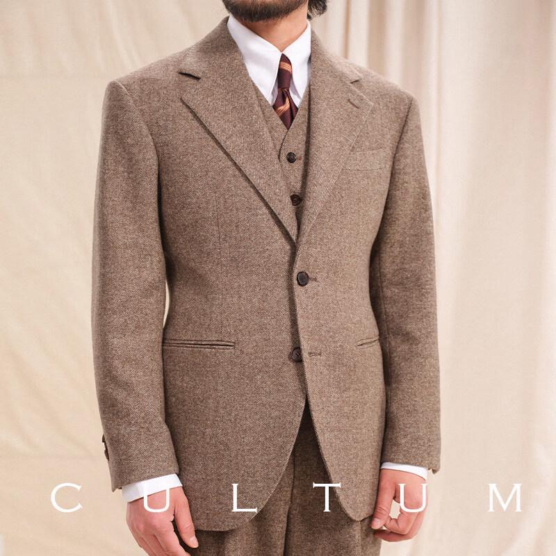 Мужской деловой костюм CULTUM 50% шерсть, елочка