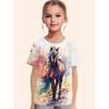 Children's Clothing Girl Clothes Short Sleeve Girl T-Shirt Casual Vintage Horse Print Kids Summer Clothes Girl Top O-Neck Tee
