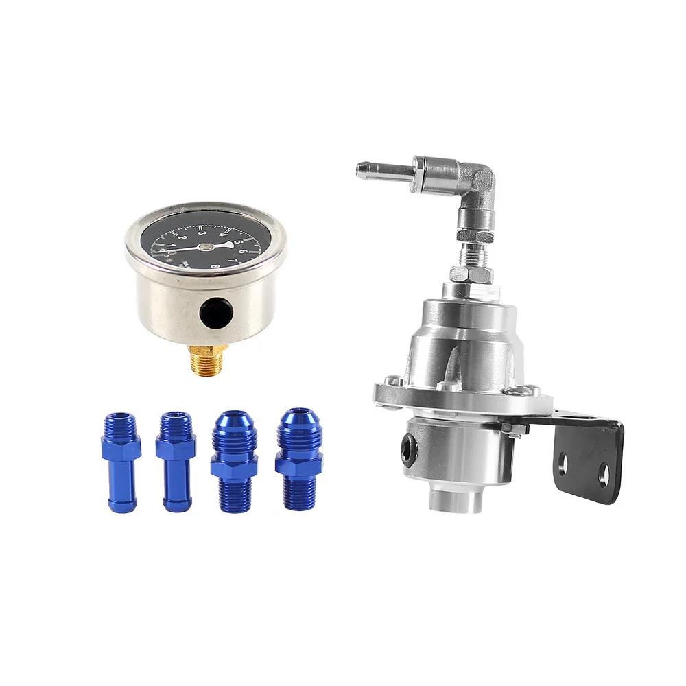 Adjustable Fuel Pressure Regulator Car Accessories Vehicle Refitting Fuel Supercharger Aluminum Universal With Gauge Kit car Pressure Regulators 5