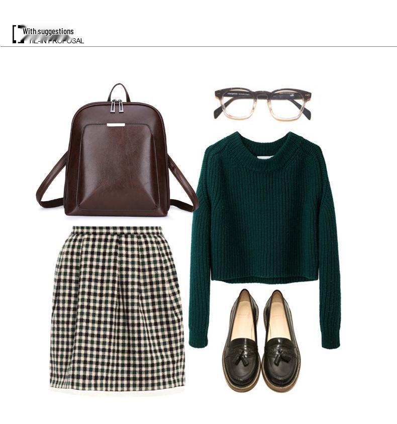 Стильный женский однотонный рюкзак и сумка через плечо для колледжа - Повседневная мода из ПУ кожи для путешествий и студентов