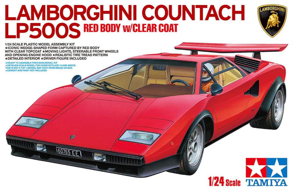 Tamiya Масштабный продукт специального проекта Lamborghini Countach LP500S пальто красного цвета пластиковая модель 25419 1/24 (чистое тело)