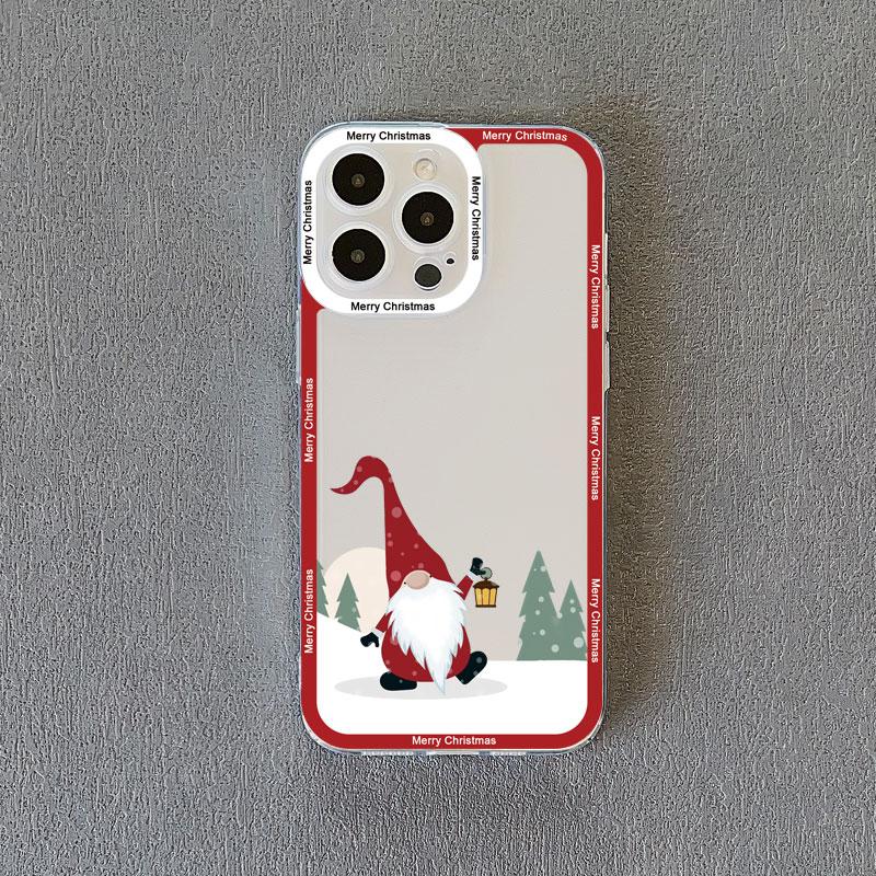 Новый год Рождество Санта-Клаус Прозрачный чехол для телефона для IPhone 15 Pro Max 14 13 12 11 Pro Max 15 14 7 8 Plus X XR XS Милый задний чехол