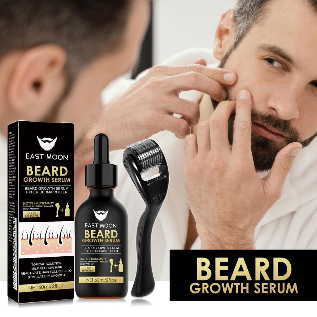 East Moon Beard Care Essence Set Men's Facial Care Hair Nutrition Nourishing Beard Care less