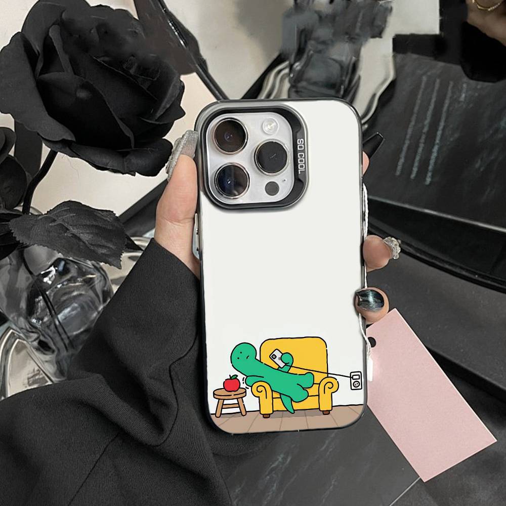 Cute cartoon K-Jurassic Phone Case For IPhone 16 17 15 14 12 13 Pro Max Black Color Shockproof Cover