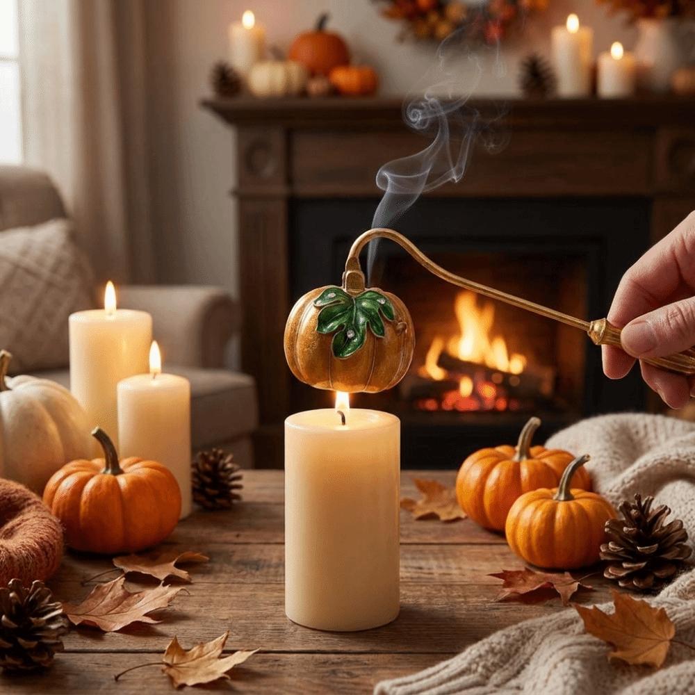 Long Handle Flower Candle Extinguisher Vintage Exquisite Pumpkin Wick Snuffer Decorative Candle Flame Stopper Hotel