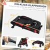 Foldable Pet Stroller for Medium Dogs with Four Big Wheels, Shock-Absorbing Frame, Safety Leashes, Brakes, Red/Black