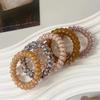 5pcs Set Telephone Cord Scrunchies Spiral Hair Ties Gradient Checkered Print Phone Cord Elastic Hair Band Hair Accessories