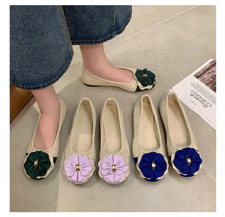 Женские туфли больших размеров с бантом и цветочным принтом, цветными блоками, с квадратным носком, на плоской подошве