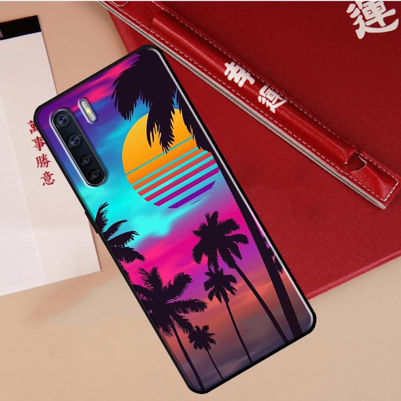 Синтвейв Ретро 80-е Неоновый Чехол Для Oppo A40 A78 A54 A74 A94 A17 A57 A77 A76 A16 A96 A18 A60 A80 A38 A58 A98 A15 A5 Pro