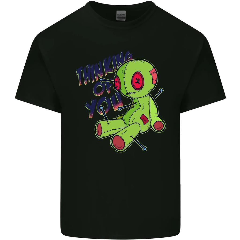 Voodoo Doll Thinking of You Halloween Black Magic Kids T-Shirt Childrens