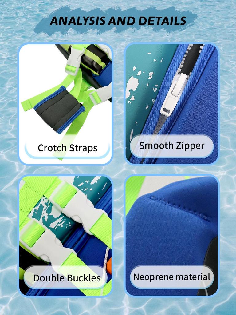 Детский неопреновый спасательный жилет - Начинающий плавучий жилет для плавания и безопасности в аквапарке