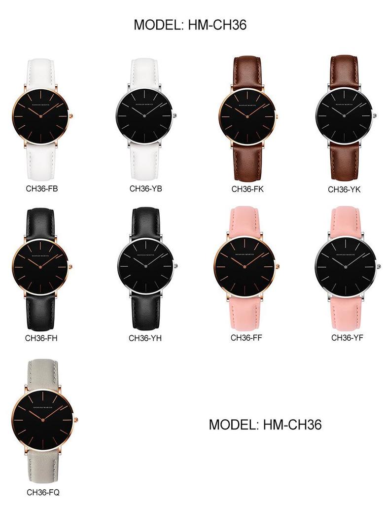 Women's Waterproof Quartz Watch with Leather Strap - Japanese Movement