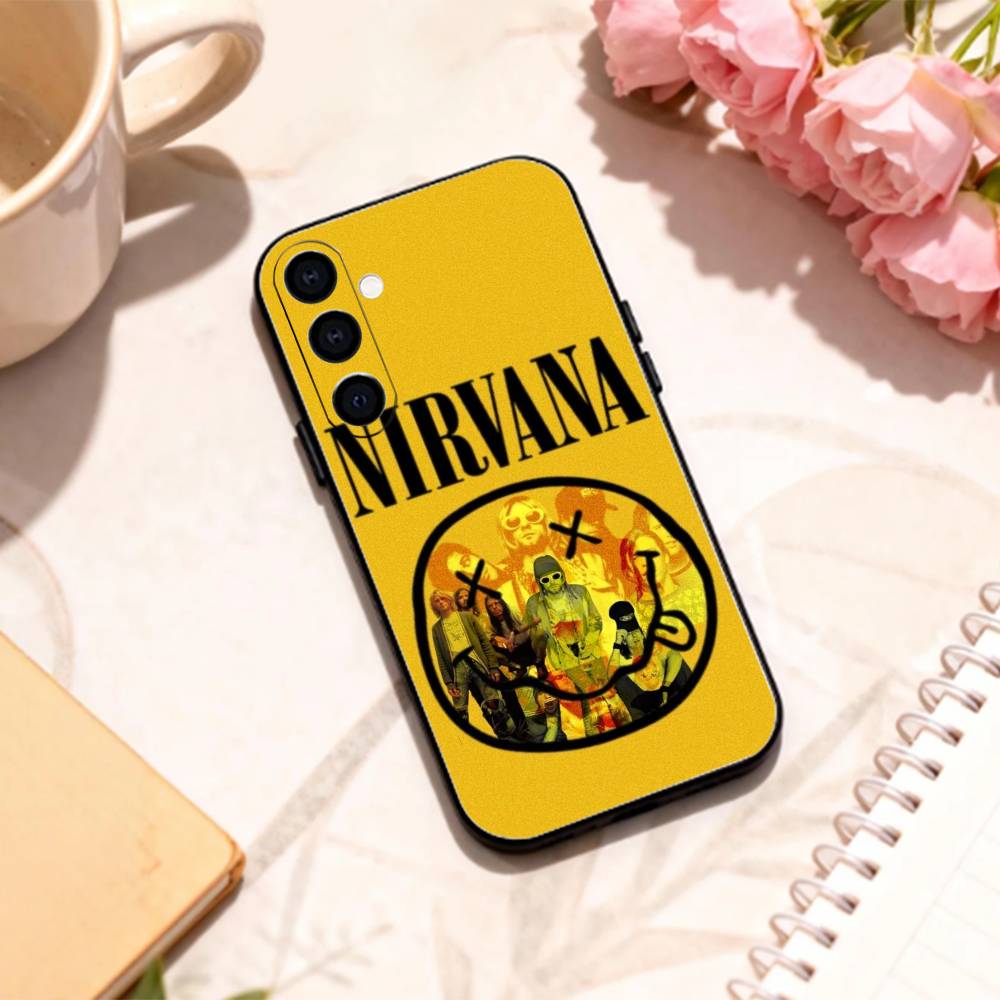 L-Lamentably N-Nirvana R-Rock Band phone Case For Samsung Galaxy A73,A72,A71,A70,A53,A52,A51,Others Soft Black Shell