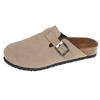 Fashion Women's Suede Mules Slippers Men Clogs Cork Insole Sandals with Arch Support Outdoor Beach Slides Home Shoes