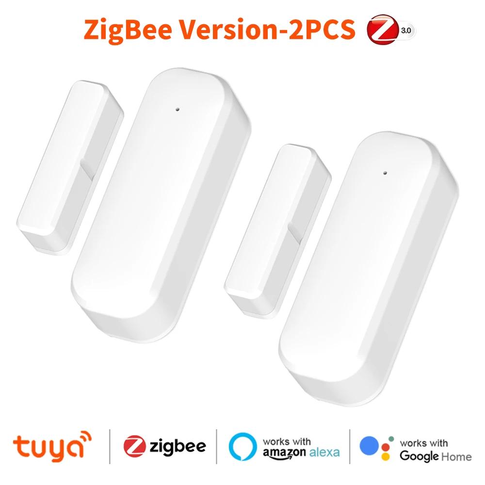 1-3 шт. ZigBee Датчик двери Умный дом Детектор открытия окна Tuya Умный дом Система сигнализации Голосовое управление Магнитный датчик безопасности