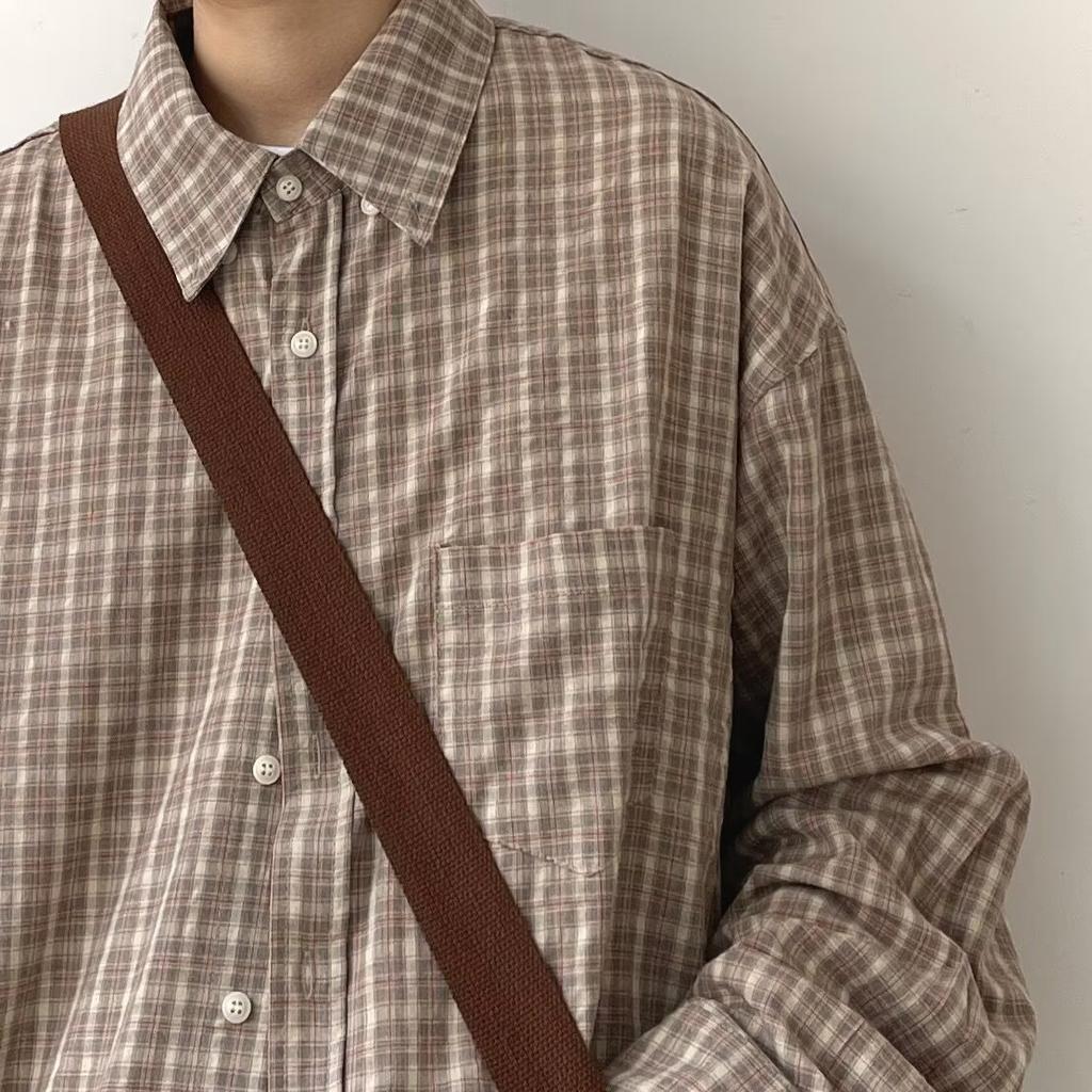 2024 Letter Long Sleeve Shirt Japanese Hong Kong Style Ins Loose Shirt Boys Summer Trendy Versatile Casual Coat