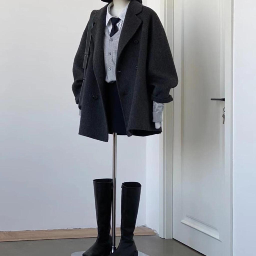 Костюм шерстяное пальто Женский короткий зимний новый шерстяной пиджак зимний блейзер на пуговицах