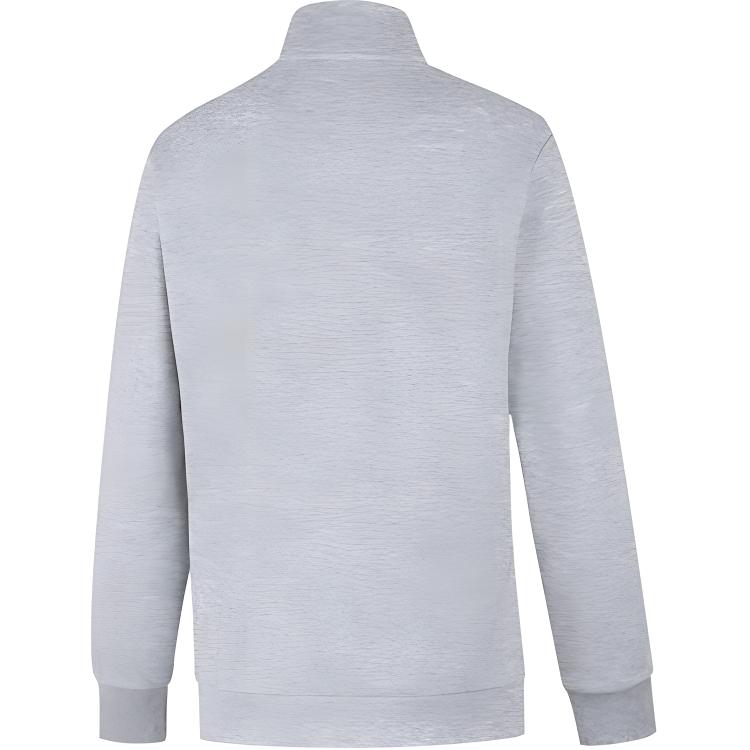 Li Ning однотонный логотип воротник стойка кардиган свитшот женский свитшот серый AWDUA76-2