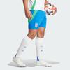 adidas Футбольные шорты Италия 24 Away с принтом логотипа, цветными блоками, эластичным поясом, прямые штаны, мужские шорты Fan Edition, синие IQ0486