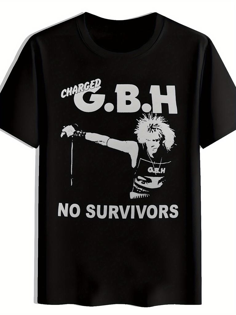 Винтажная футболка с графикой рок-группы - Принт CHARGED GBH & NO SURVIVORS