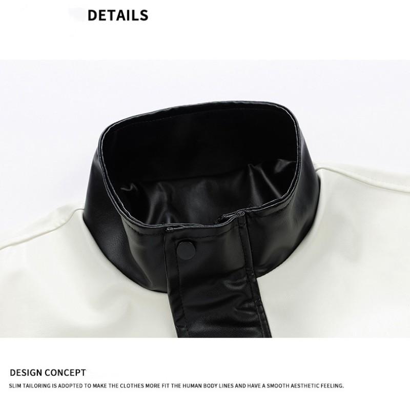 Осенне-зимняя новая мужская куртка из искусственной кожи, мотоциклетная куртка с воротником-стойкой, корейская облегающая модная мужская одежда
