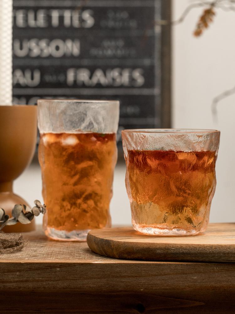 Summer Ice Glacier Glass Cup Trendy Design Transparent Whiskey Lemon Juice Drinking Cup