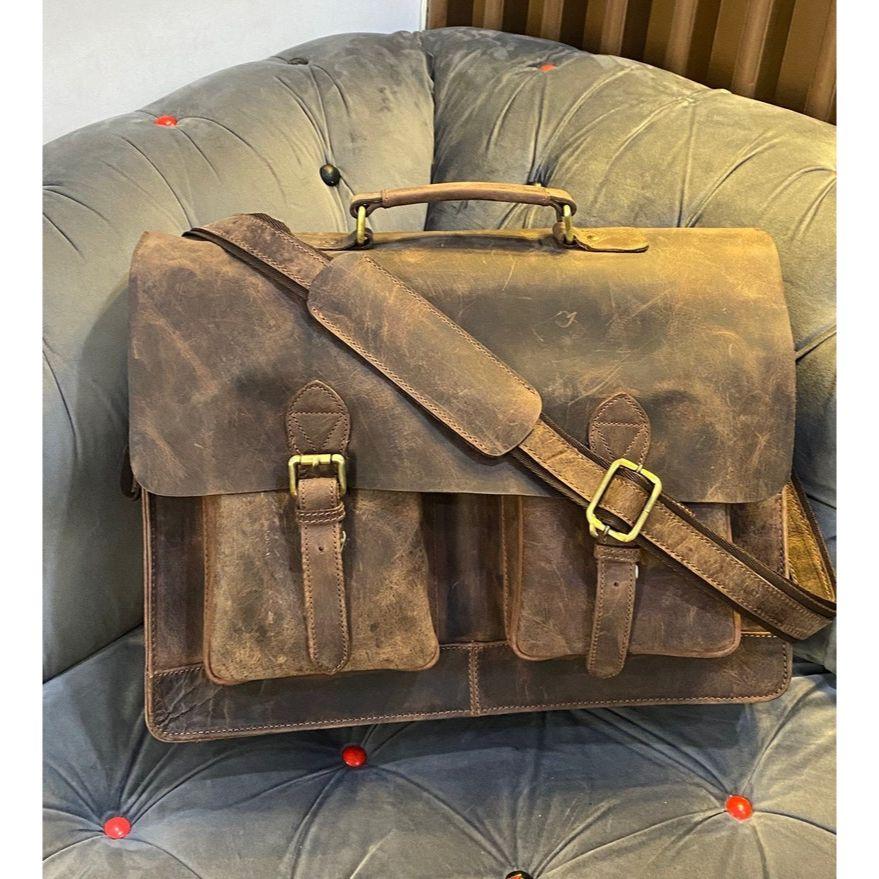 Кожаный мессенджер ручной работы, портфель для ноутбука, кожаная сумка-саквояж