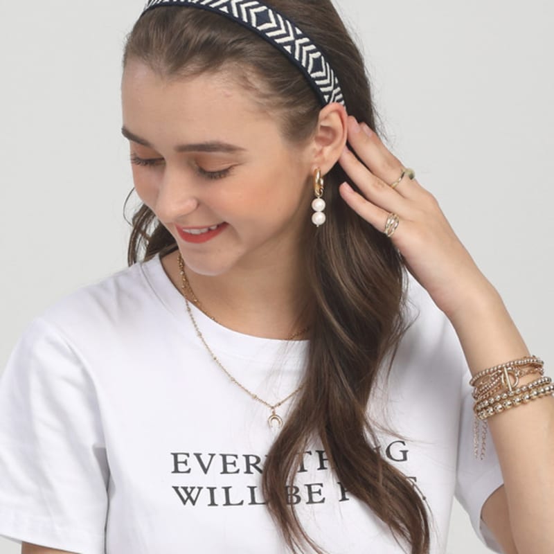 LALA Этническая повязка для волос M-Темно-синий#