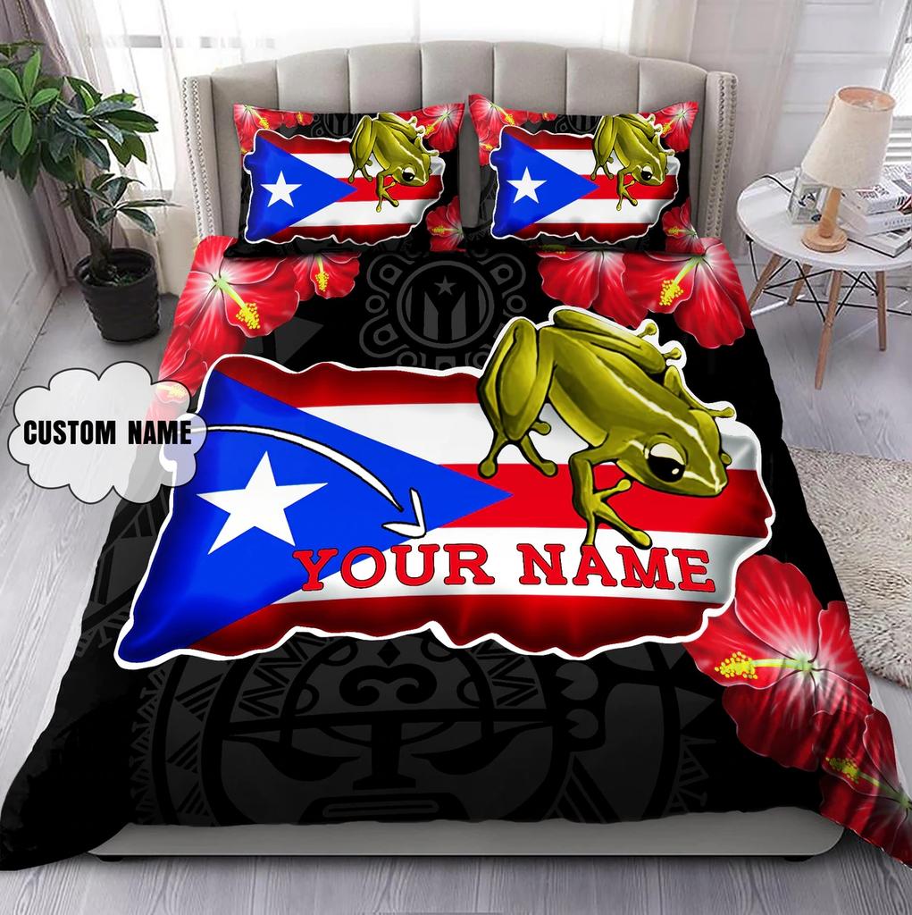 Print on Demand Custom Cartoon Logo Text Winter Bed Sheets Bedding Set Kids Set 3 Pieces Queen Size Bed Sheet Set