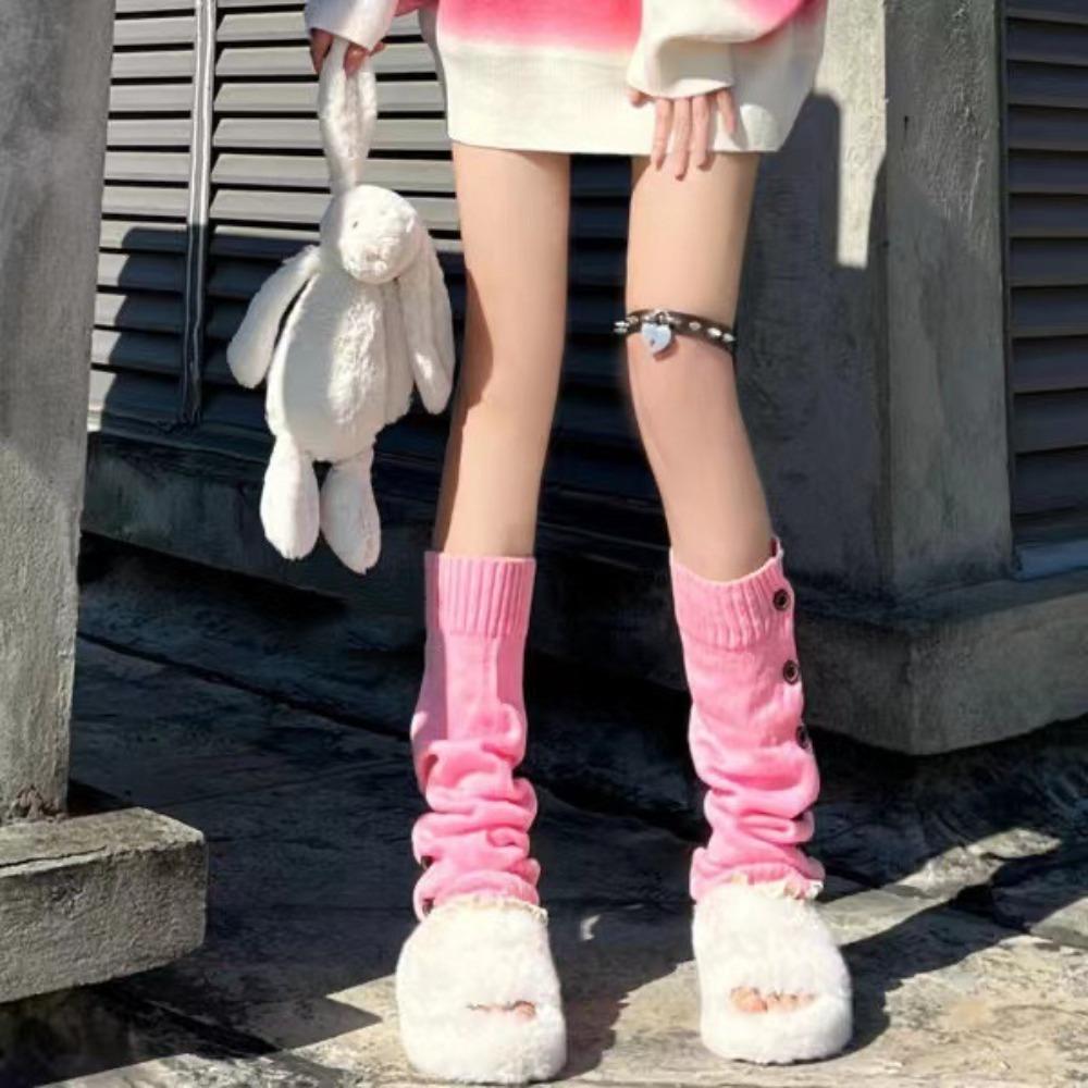 Лолита JK вязаный чехол для ног Harajuku длинные чулки-трубы мода Y2K гетры для девочек