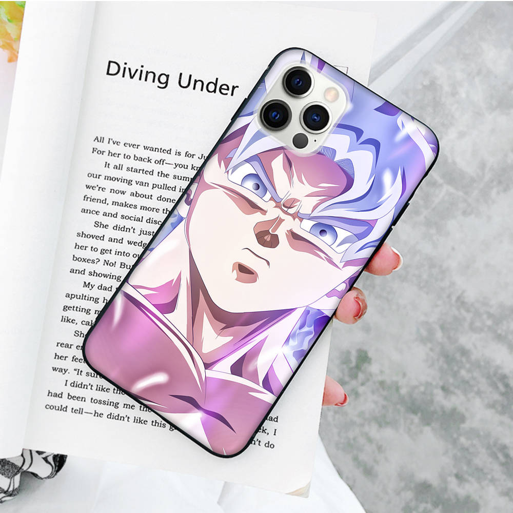 Мягкий черный чехол JW83 Dragon Ball Goku для iPhone 16 15 Plus 14 13 Pro 8 SE XR XS Max P30 Nova 5T Y5P Y6 Y7 Y8P Y9 Realme C30 C33 C31 VIVO Y36 V27