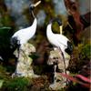Miniature Red Crowned Crane Crane Statue Fairy Garden Resin Chinese Bird Figurine Ornament Fish Tank Bonsai Landscape Home Decor